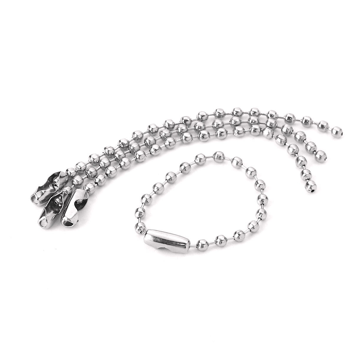 Picture of Iron Based Alloy Ball Chain Keychain For Tag Silver Tone 8cm(3 1/8") long - 7cm(2 6/8") long, 200 PCs