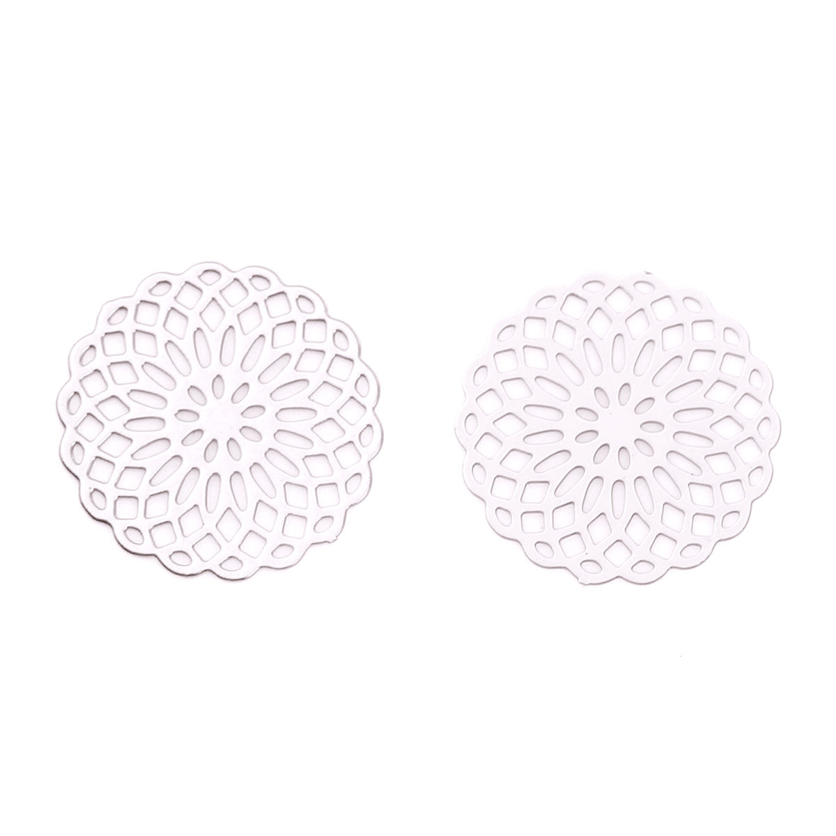 Imagen de Latón Adornos Oro Color de Rosa Claro Ronda Flor 15mm x 15mm, 10 Unidades