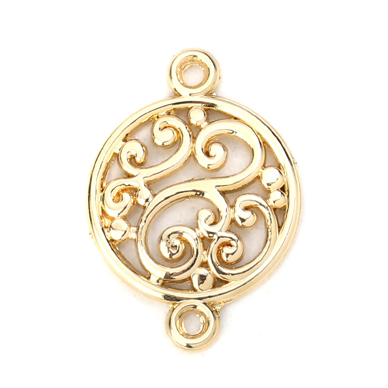 Picture of Zinc Based Alloy Connectors Round Gold Plated 20mm x 15mm, 20 PCs