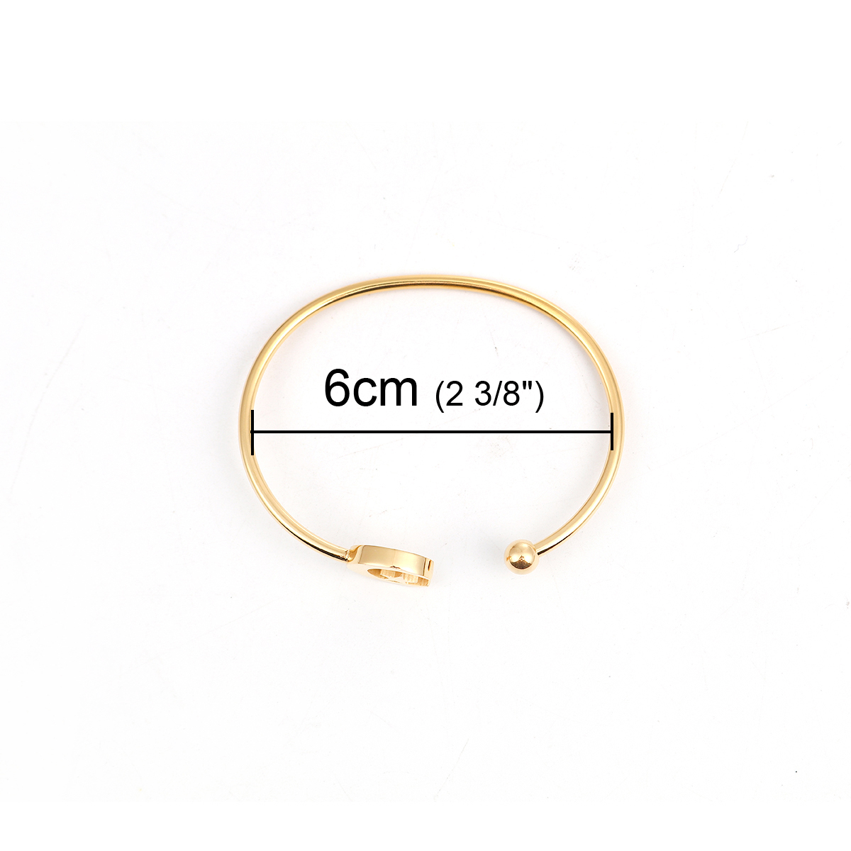 Bild von 304 Edelstahl Offen Manschette Armreife Armband Vergoldet Halbmond Stern 17.7cm lang, 1 Stück