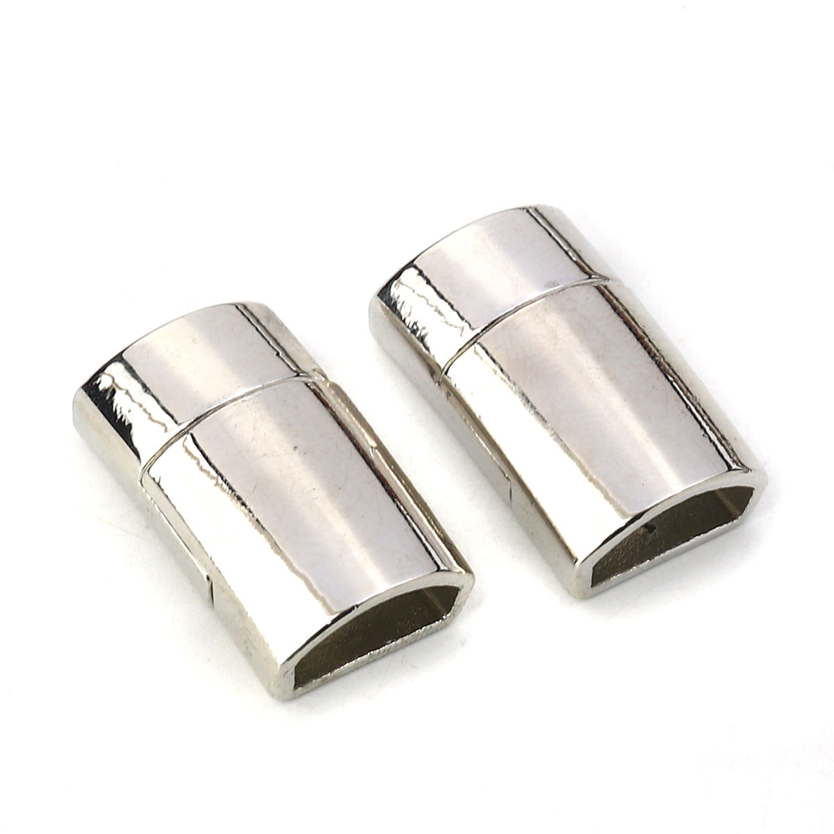 Imagen de Corchetes Magnéticos Rectángulo de Tono de Plata (Ajusta 12mm x5.5mm Cuerda) 24mm x 15mm, 3 Juegos