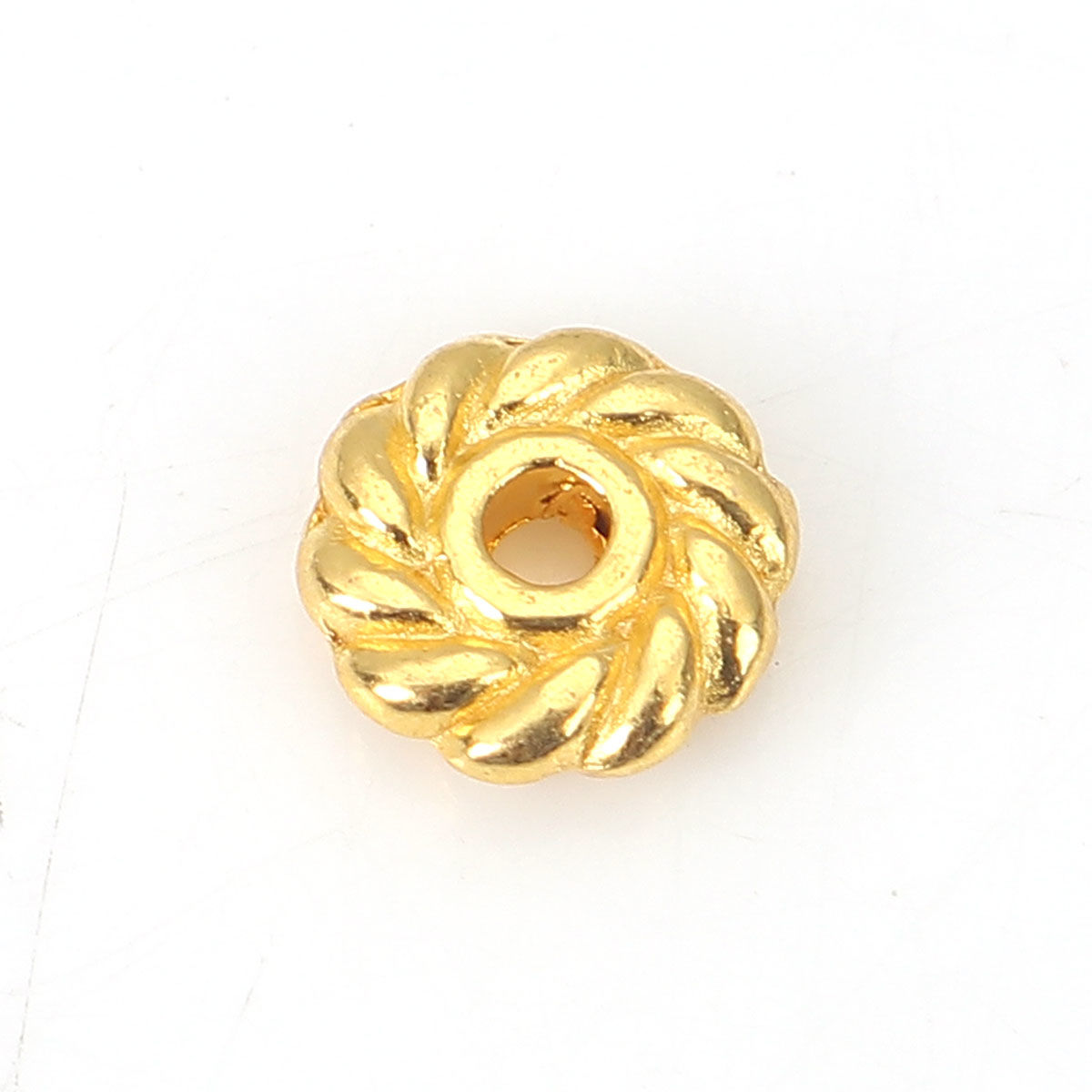 Picture of Zinc Based Alloy Spacer Beads Gear Gold Plated About 6mm Dia, Hole: Approx 1.5mm, 200 PCs