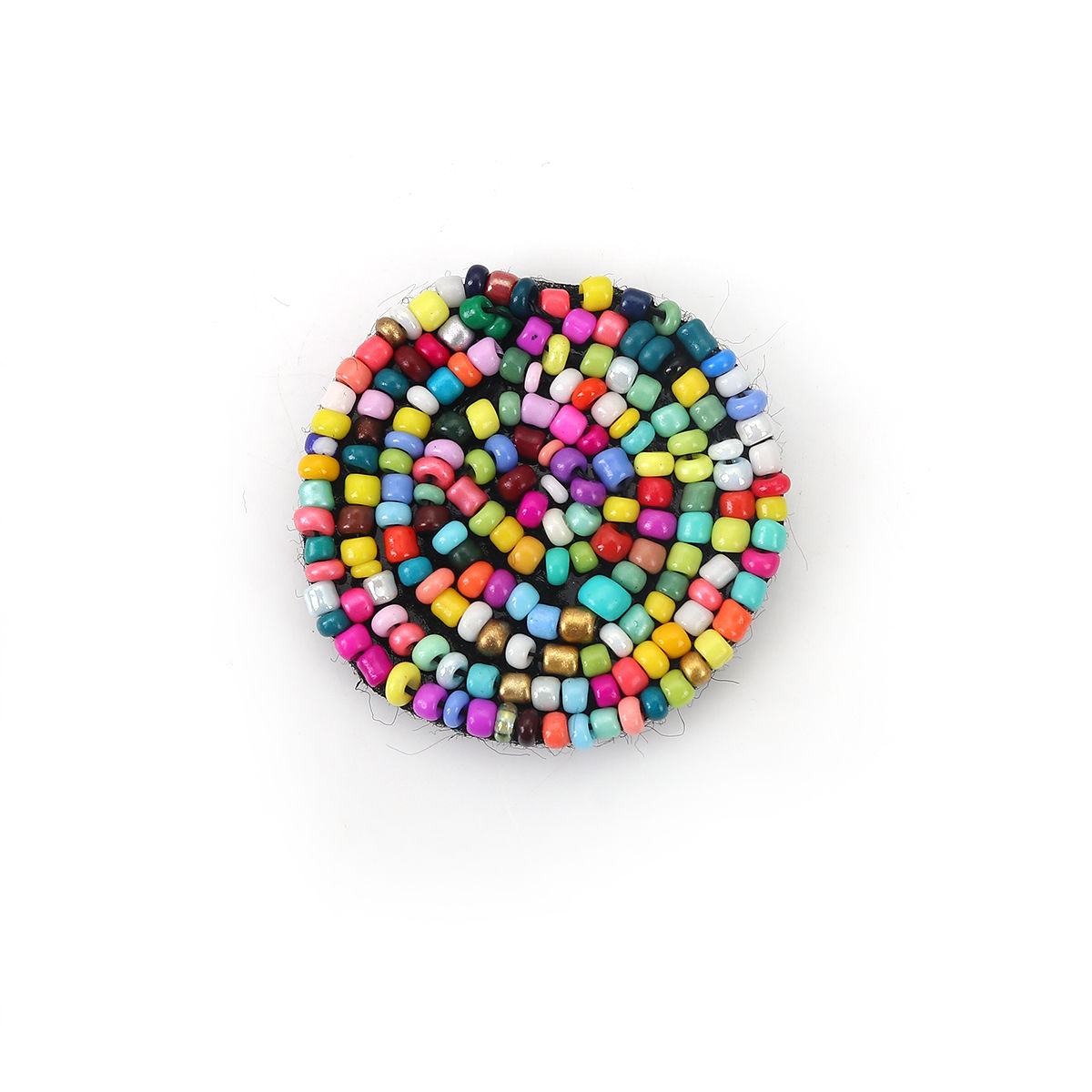 Imagen de Vidrio & Algodón Cuentas de Semillas Apliques Multicolor Ronda 3.3cm Dia., 5 Unidades