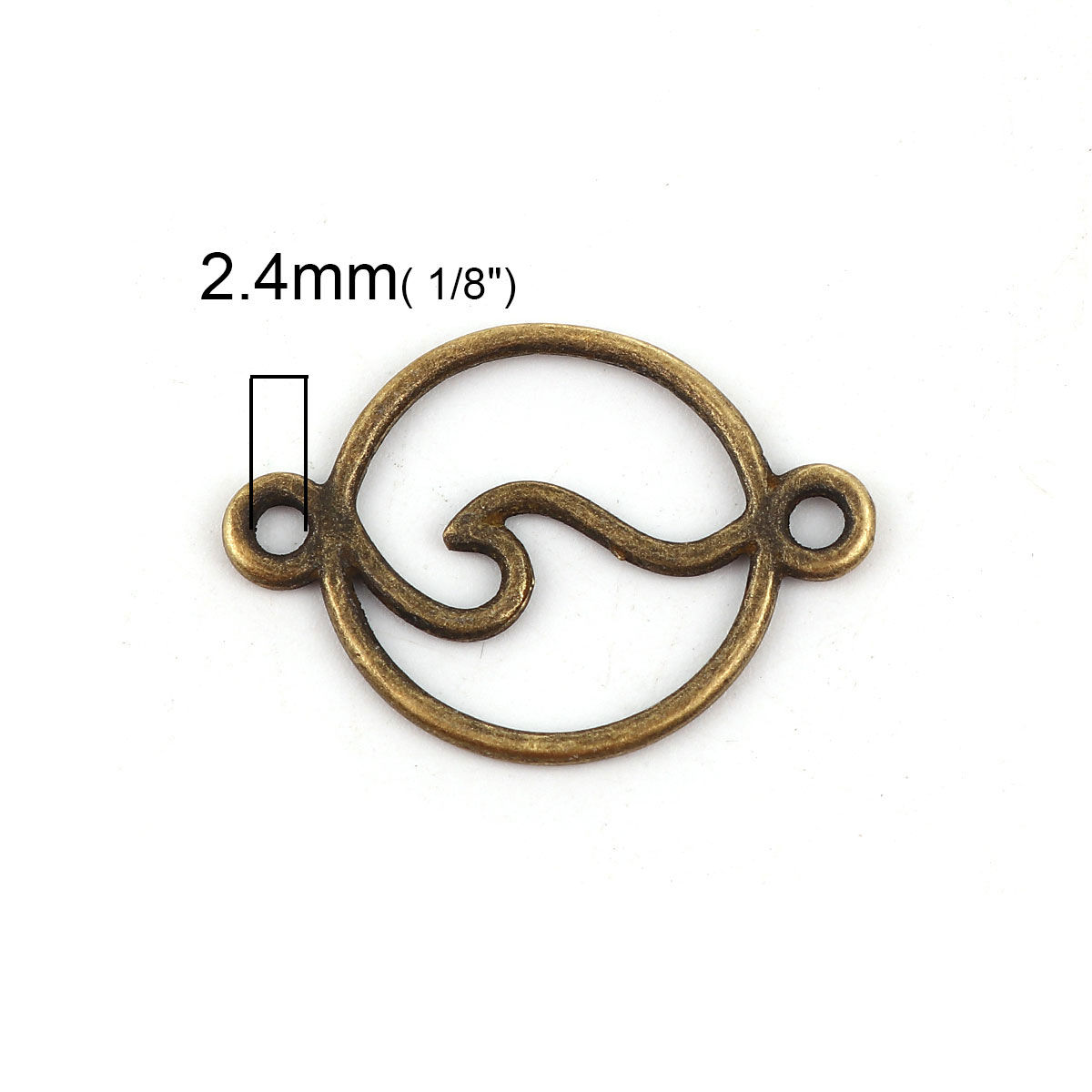 Picture of Zinc Based Alloy Connectors Round Antique Bronze Wave 29mm x 20mm - 28mm x 19mm, 20 PCs