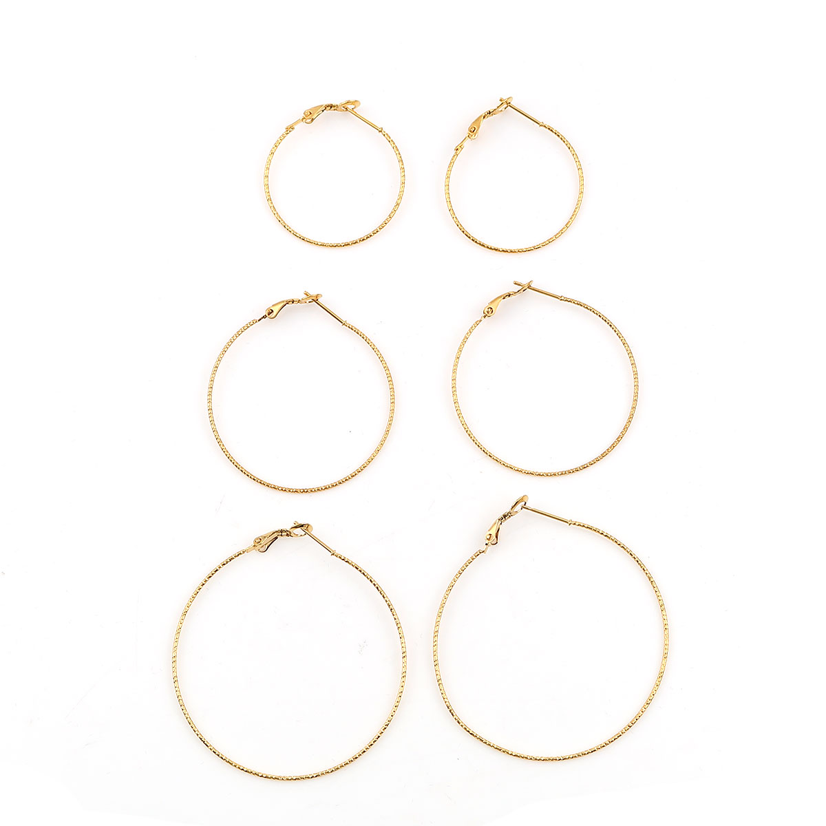 Picture of 316 Stainless Steel Hoop Earrings Gold Plated Round 40mm(1 5/8") Dia., Post/ Wire Size: (20 gauge), 1 Pair”