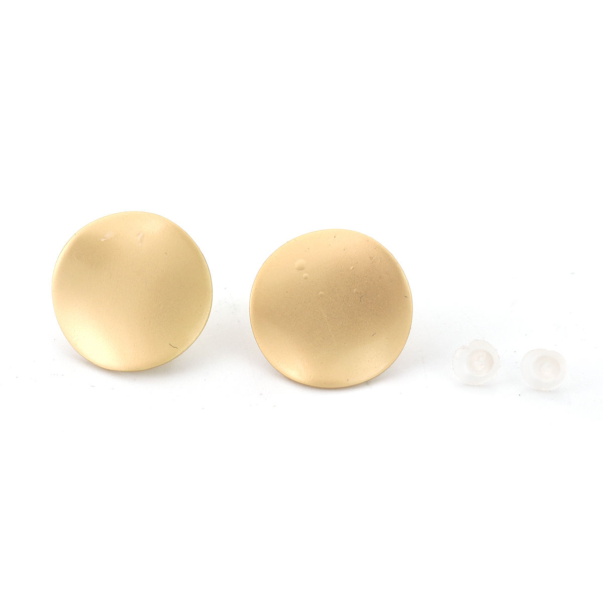 Imagen de Zamak Pendientes Curva Oro Mate Ronda W/ Lazo 15mm, Post/ Wire: (20 gauge), 10 Unidades