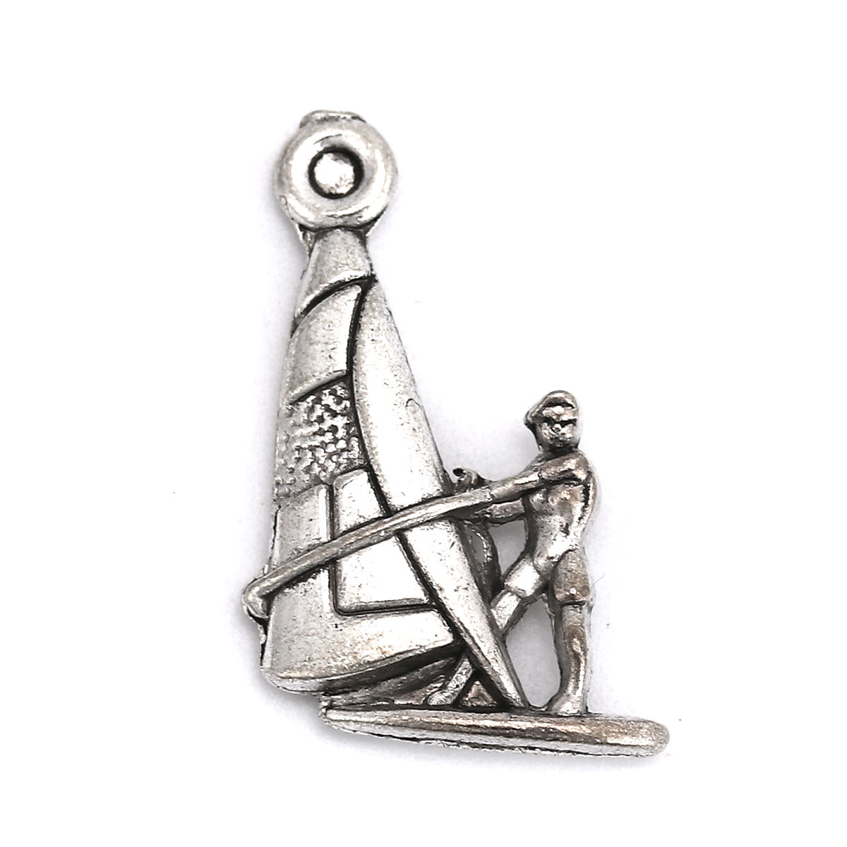 Picture of Zinc Based Alloy Sport Charms Sailing Boat Antique Silver Color 22mm x 15mm, 30 PCs