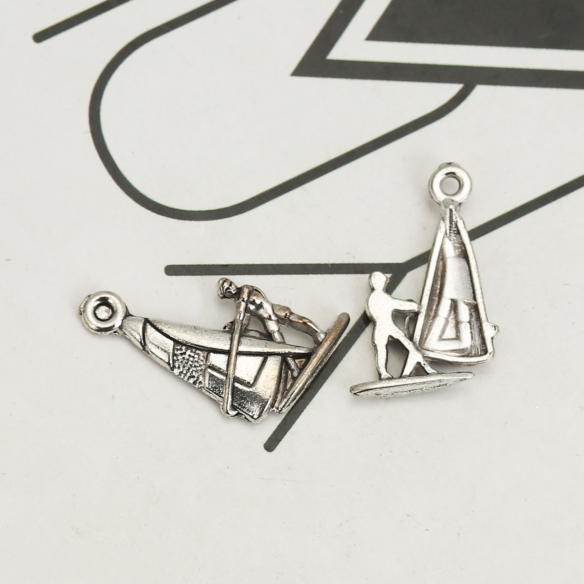 Picture of Zinc Based Alloy Sport Charms Sailing Boat Antique Silver Color 22mm x 15mm, 30 PCs