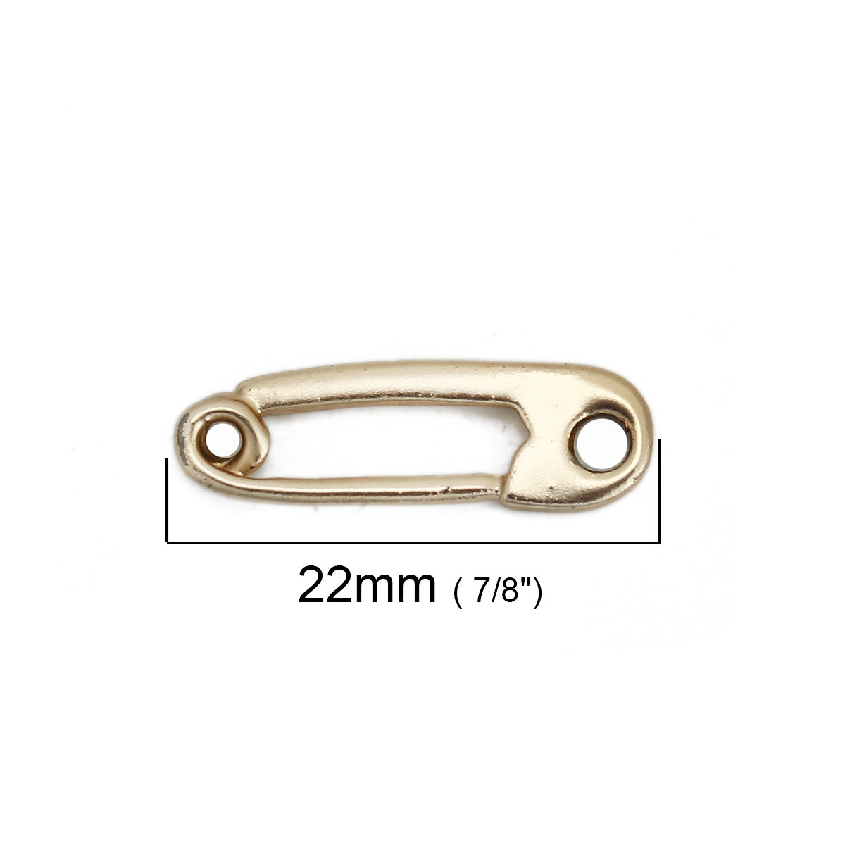 Imagen de Zamak Conectores Pincho Oro Mate 22mm x 7mm, 10 Unidades