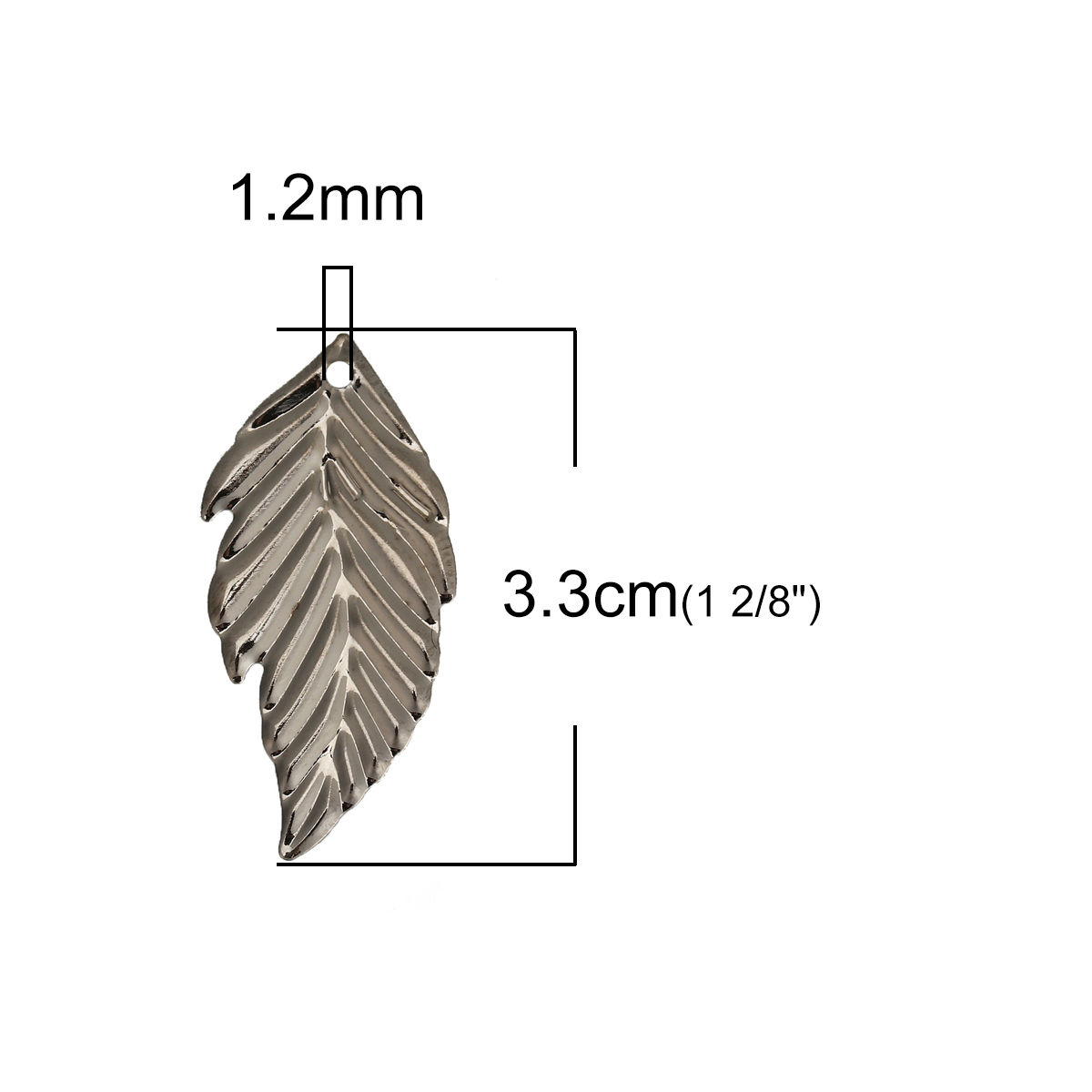 Picture of Iron Based Alloy Pendants Leaf Gunmetal 33mm(1 2/8") x 16mm( 5/8"), 30 PCs