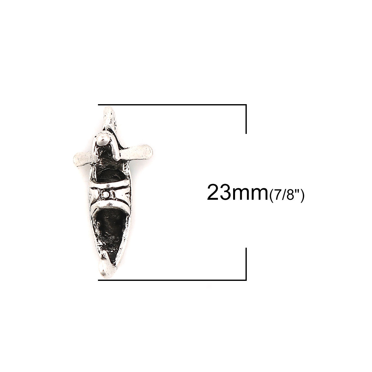 Picture of Zinc Based Alloy Travel Charms Boat Antique Silver Color 23mm( 7/8") x 10mm( 3/8"), 10 PCs