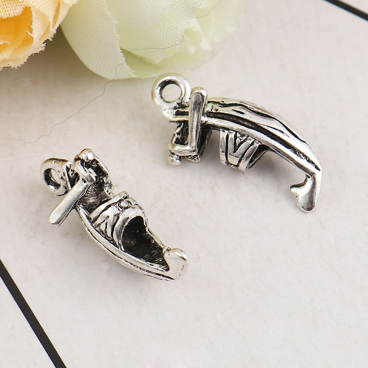Picture of Zinc Based Alloy Travel Charms Boat Antique Silver Color 23mm( 7/8") x 10mm( 3/8"), 10 PCs