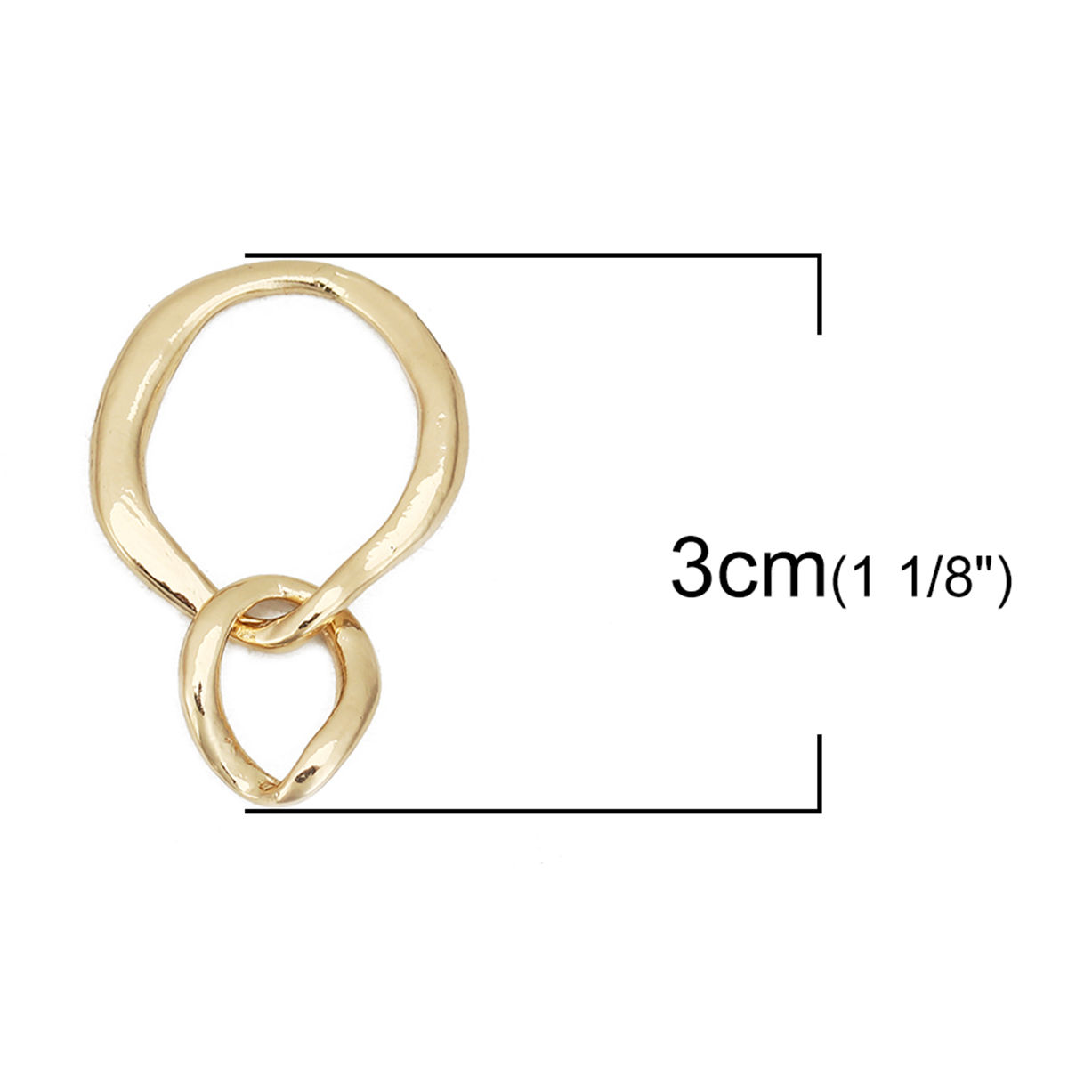 Imagen de Zamak Conectores Irregular KC Dorado Símbolo del infinito 30mm x 19mm, 5 Unidades