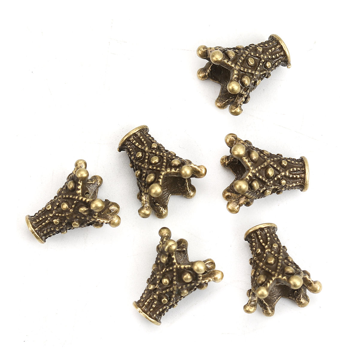 Imagen de Zamak Tapón de cuentas Flor Tono Bronce (Apta la Cuenta: 10mm Dia.) 13mm x 13mm, 20 Unidades