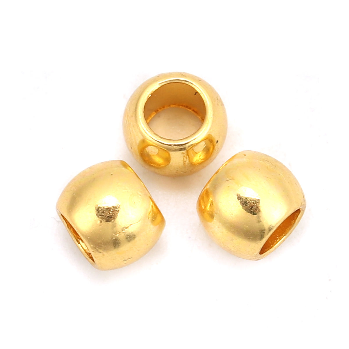Imagen de Zamak Cuentas Ronda Chapado en Oro 7mm x 6mm, Agujero: Aprox 4mm, 100 Unidades