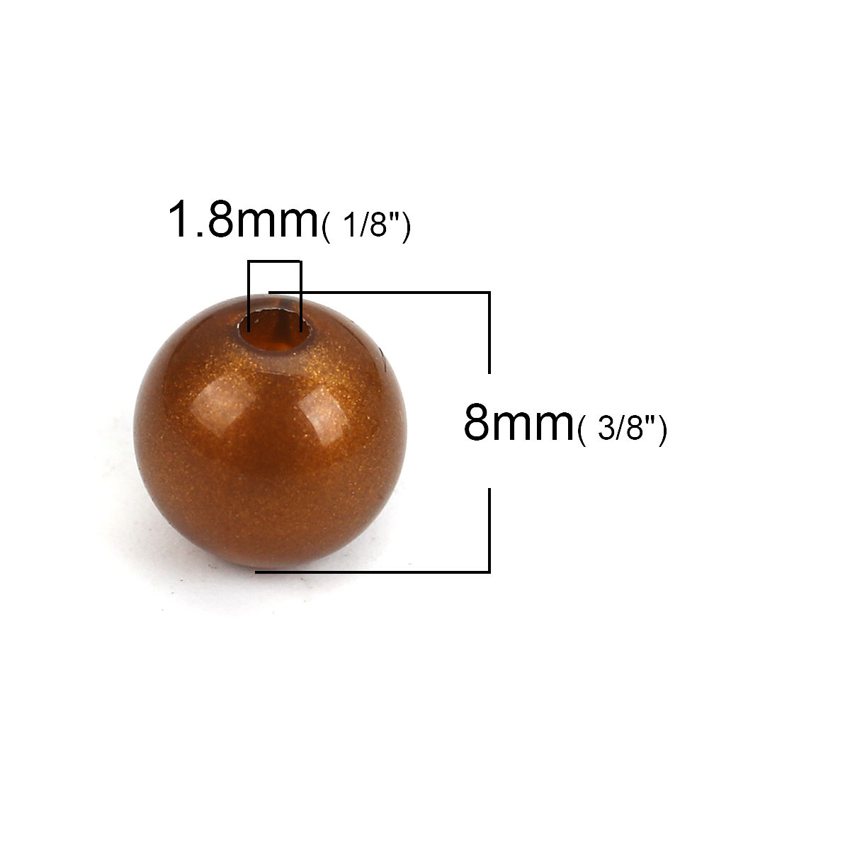 Picture of Acrylic Beads Round At Random Mixed Imitation Tiger's Eyes About 8mm Dia, Hole: Approx 1.8mm, 300 PCs