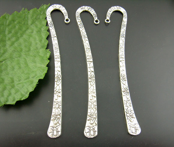 Picture of Zinc Based Alloy Bookmark Twist Antique Silver Color Butterfly 12.4cm, 6 PCs
