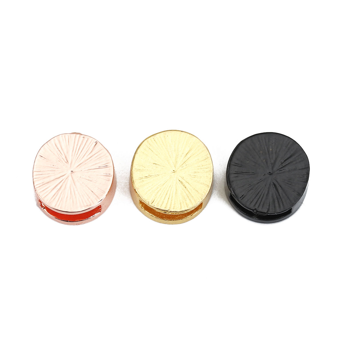 Imagen de Zamak Cuentas Plano Redondo Chapado en Oro Base Camafeo （Se adapta a 12mm ) Aprox 14mm Diámetro, Agujero:Aprox 10mm x3mm (Ajusta 10mm x 3mm Cuerda) 10 Unidades