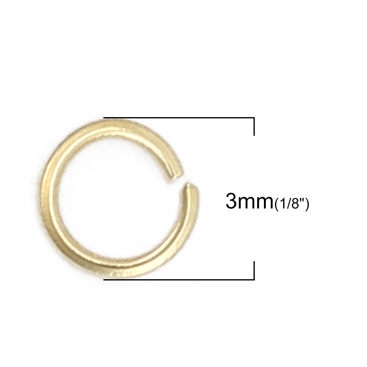 Picture of 300 PCs 3mm Dia., 0.4mm(26 gauge) 304 Stainless Steel Casting Open Jump Rings Findings For Jewelry Making Gold Plated Round