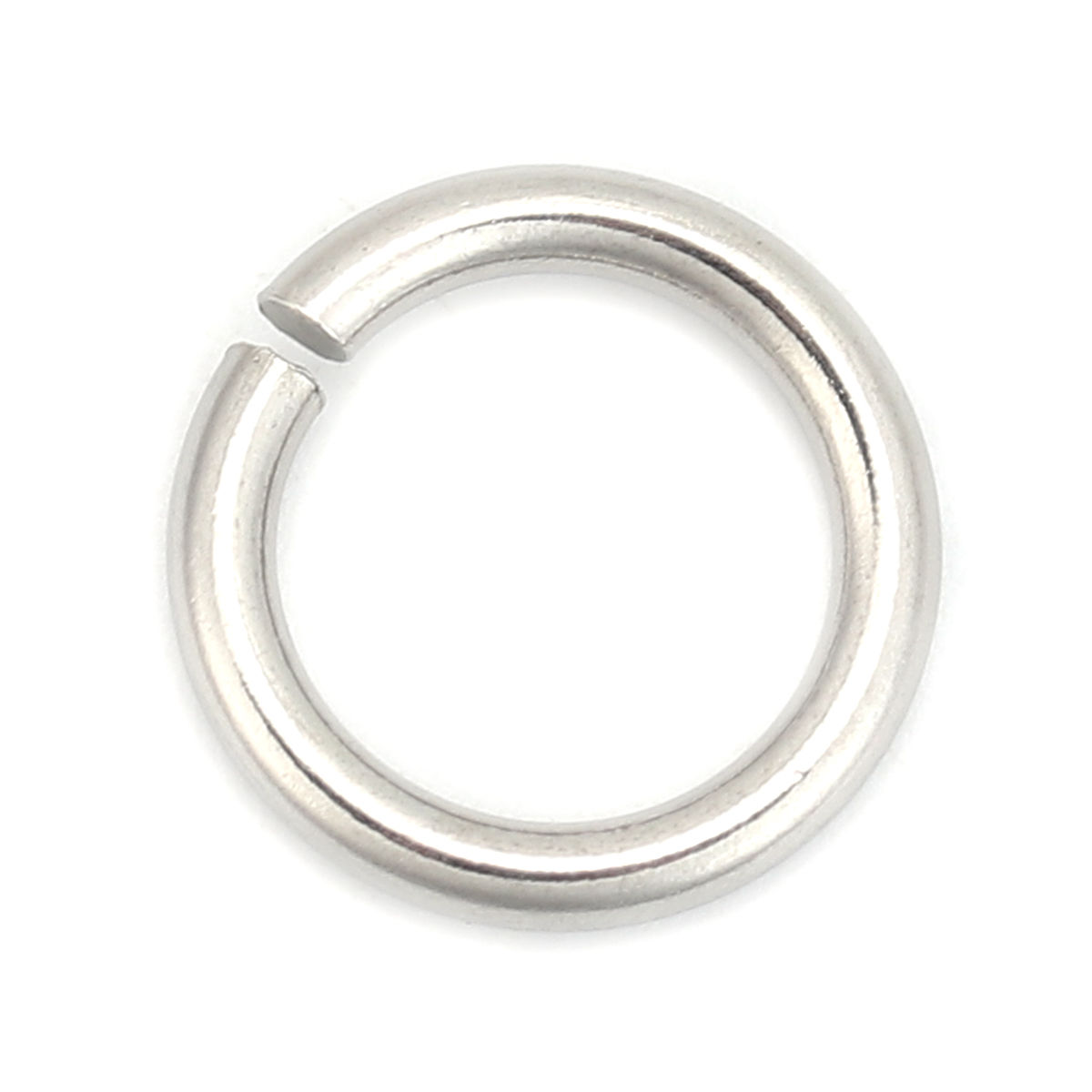 Picture of 50 PCs 14mm Dia., 2mm(12 gauge) 304 Stainless Steel Open Jump Rings Findings For Jewelry Making Silver Tone Round