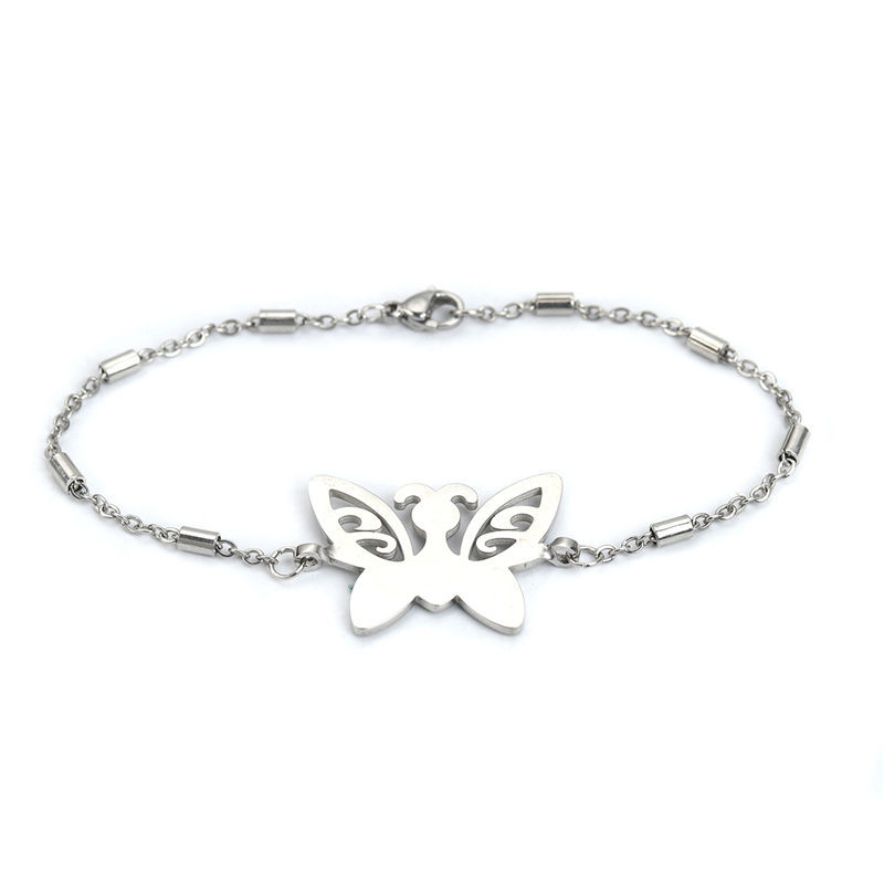 Изображение 304 Нержавеющая Сталь Браслеты Серебряный Тон Сердце Электрокардиограмма 18.5см Длина, 1 ШТ