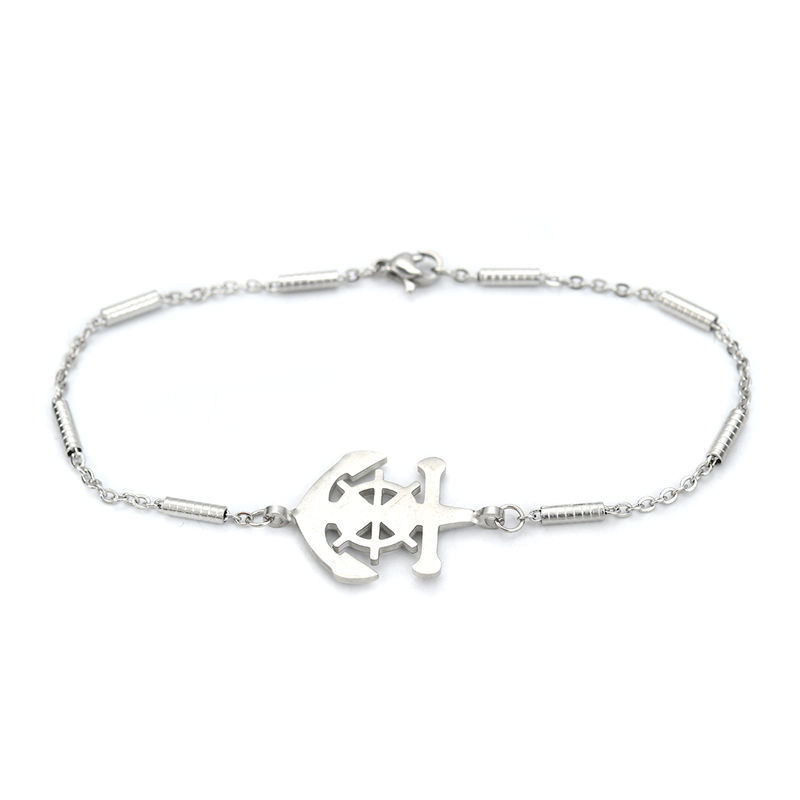 Изображение 304 Нержавеющая Сталь Браслеты Серебряный Тон Сердце Электрокардиограмма 18.5см Длина, 1 ШТ