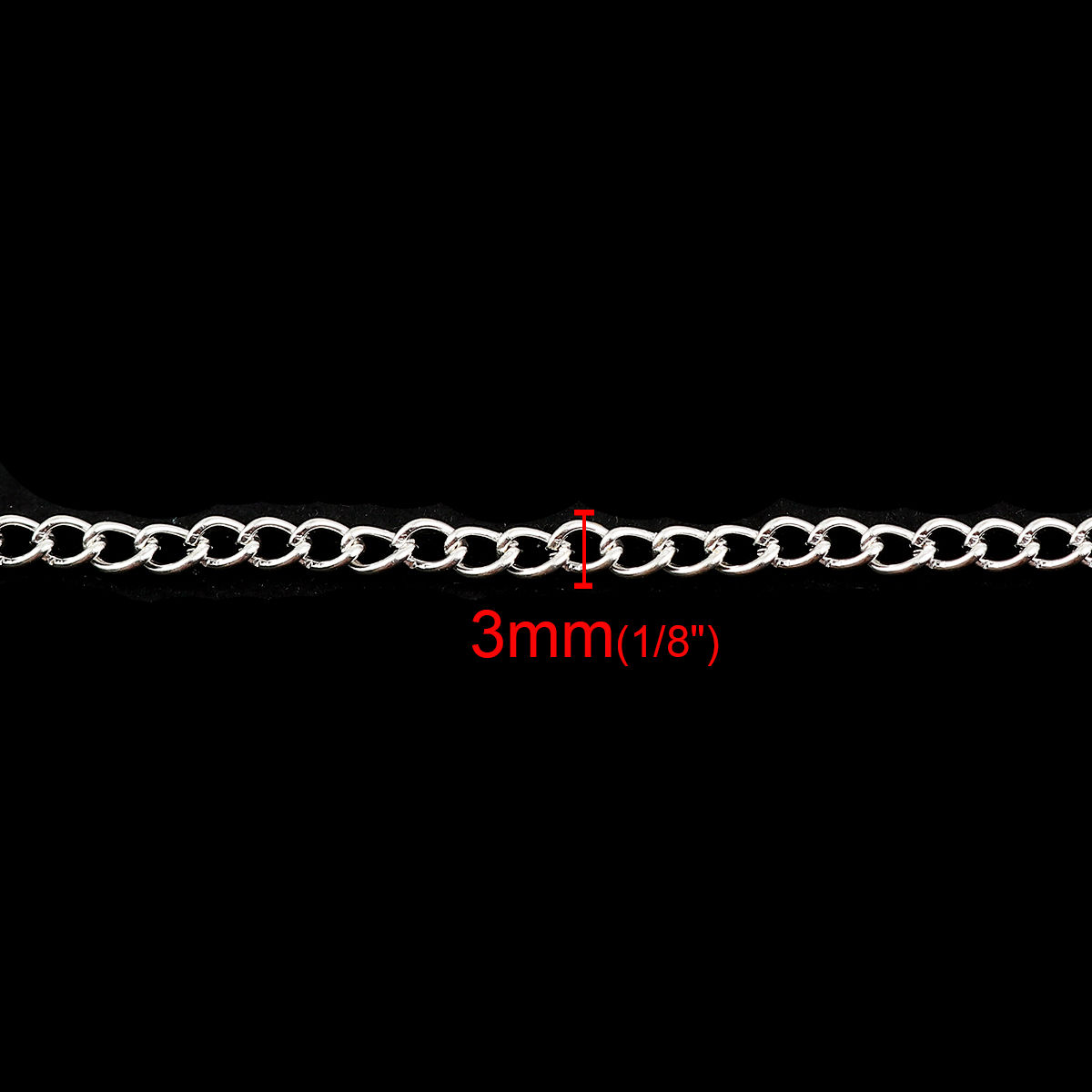 Изображение Ожерелья из Цепочек Посеребренный, Снаряженные Цепи 4x3мм, 80см длина, 4x3мм 1 Пакет （ 12 ШТ/Пачка)