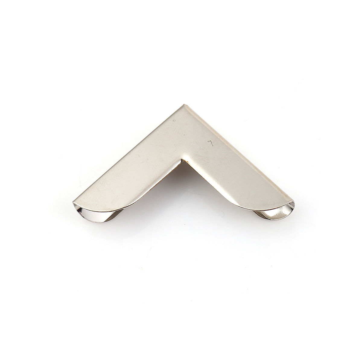 Picture of Iron Based Alloy Book Scrapbooking Albums Menus Folders Corner Protector Triangle Silver Tone 46mm(1 6/8") x 25mm(1"), 50 PCs