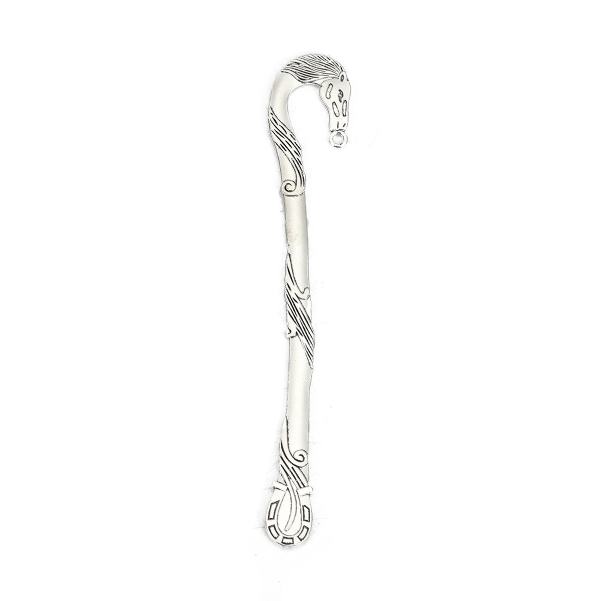 Imagen de Zamak Marcadores de libro Plata Antigua W/ Lazo Caballo 12.4cm x 2.1cm, 5 Unidades