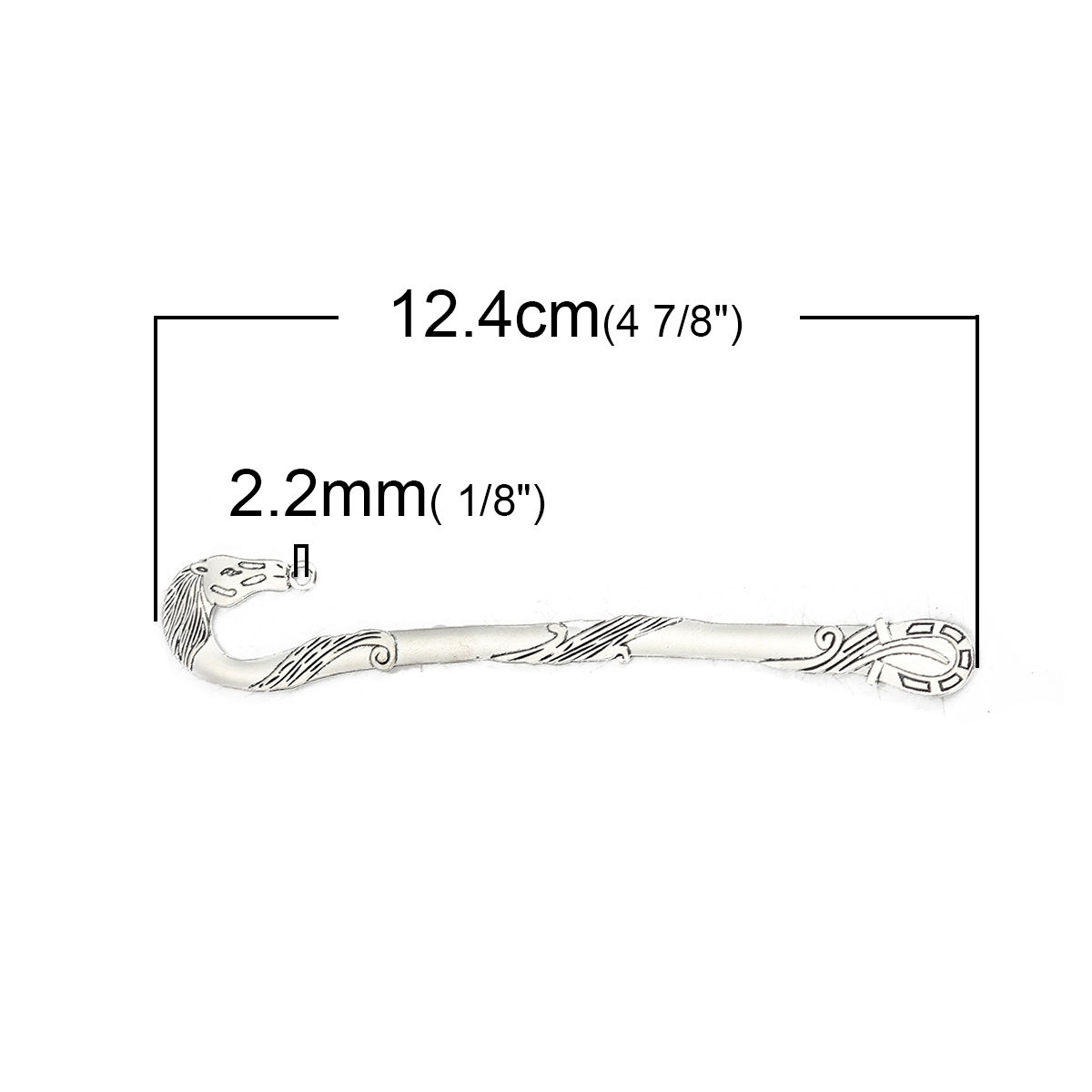 Imagen de Zamak Marcadores de libro Plata Antigua W/ Lazo Caballo 12.4cm x 2.1cm, 5 Unidades