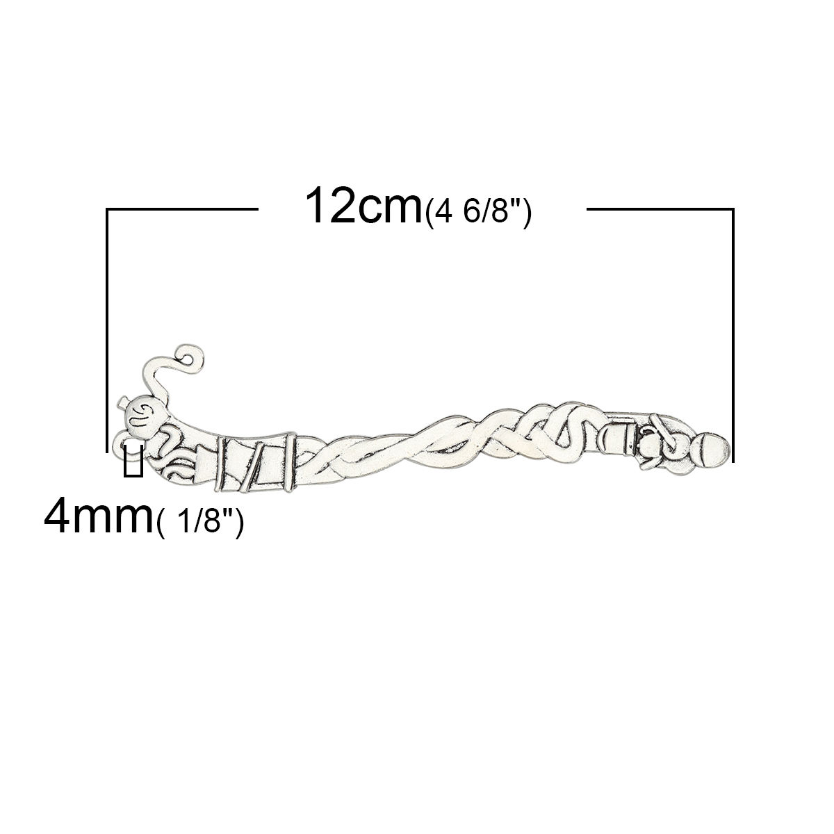 Imagen de Zamak Marcadores de libro Taza Plata Antigua W/ Lazo Tetera 12cm x 2.9cm, 5 Unidades