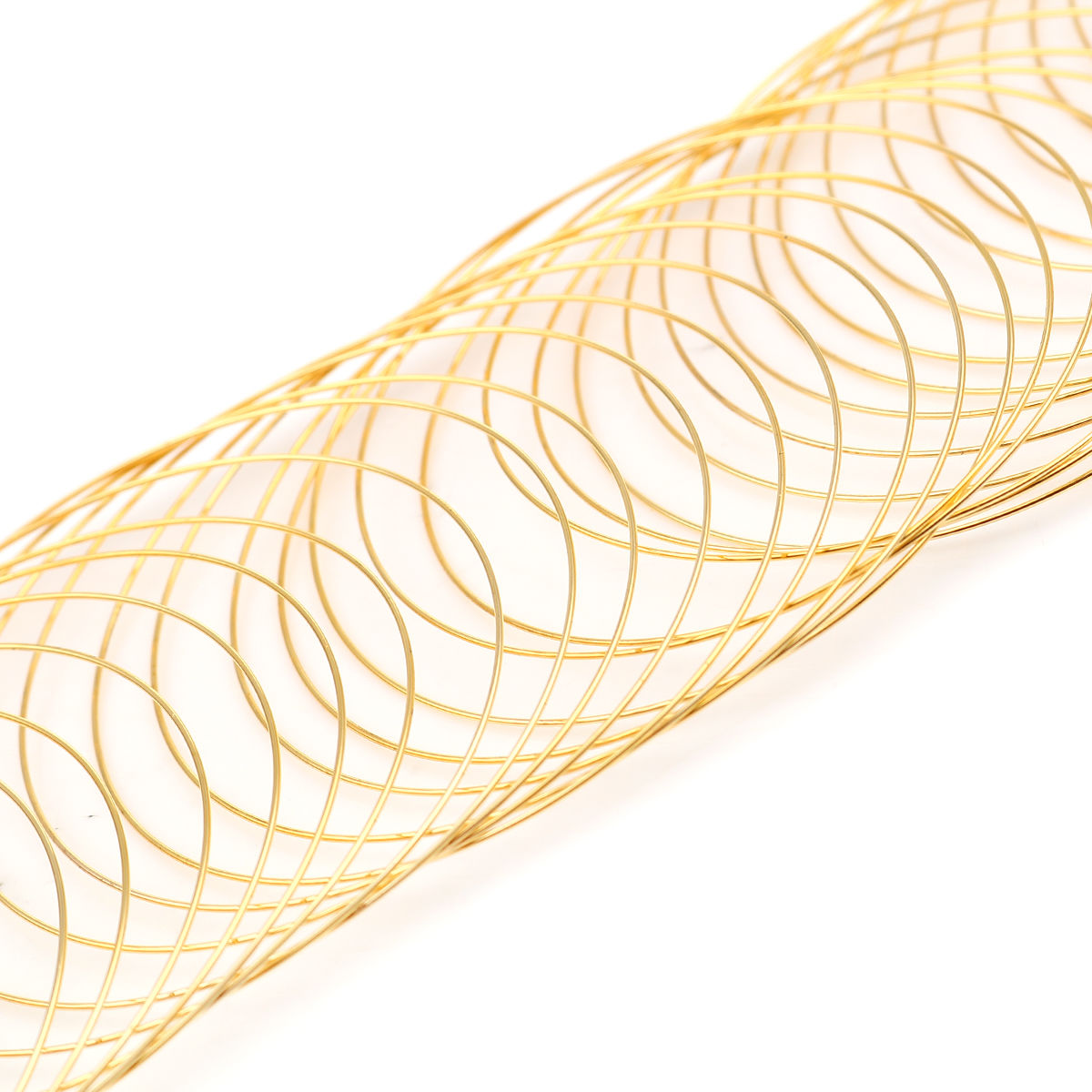 Picture of 0.6mm Iron Based Alloy Memory Beading Wire For DIY Bracelets Gold Plated 6cm(2 3/8") Dia. - 5.7cm(2 2/8") Dia., 200 PCs
