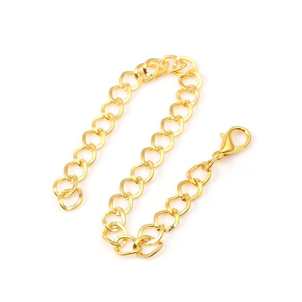 Picture of Iron Based Alloy Link Curb Chain Lobster Clasp Bracelets Gold Plated 19.5cm(7 5/8") long, 1 Set ( 12 PCs/Set)