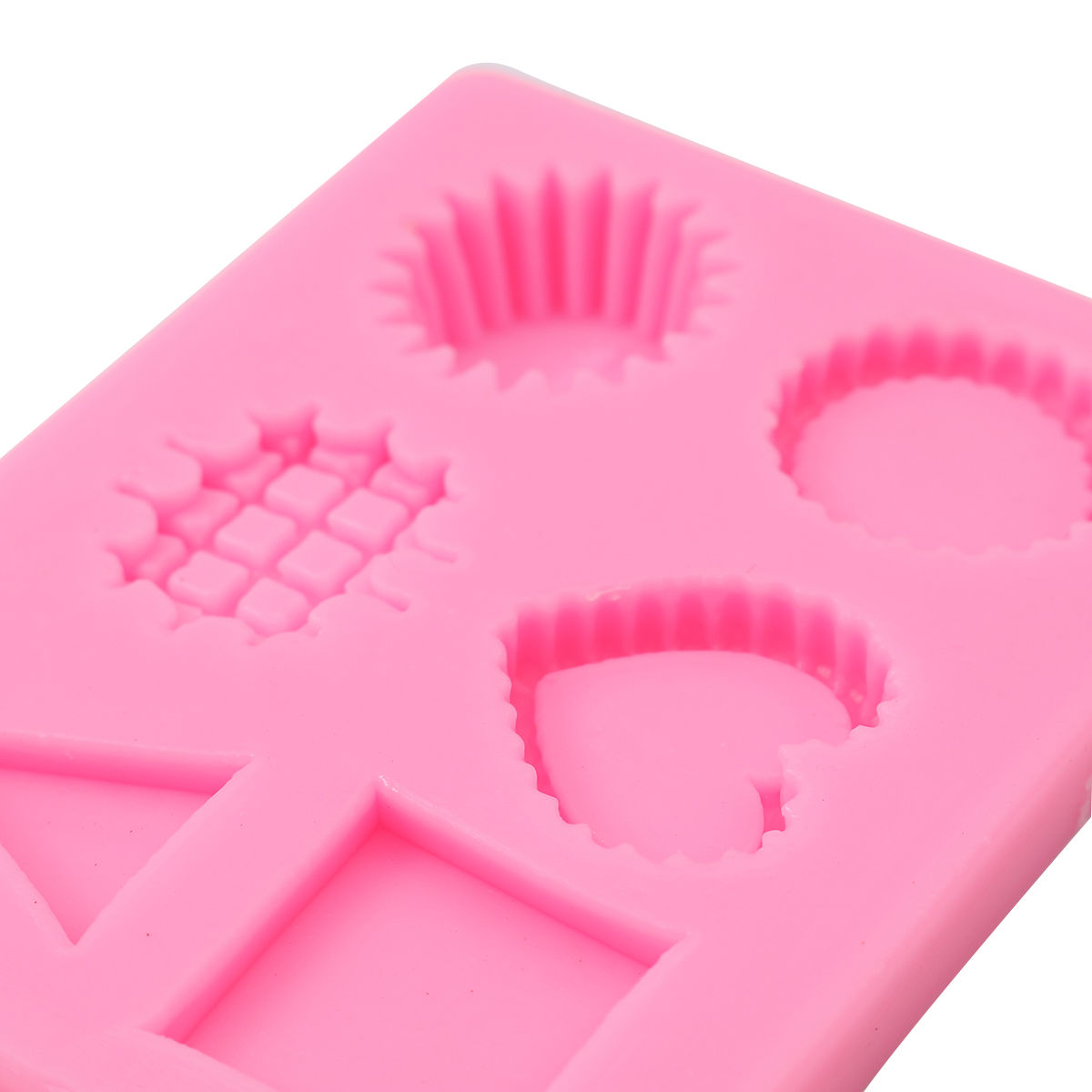 Picture of Silicone Resin Mold For Jewelry Making Rectangle Pink Mixed 95mm(3 6/8") x 72mm(2 7/8"), 1 Piece