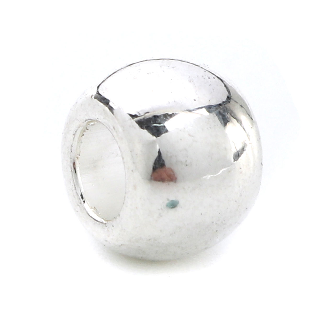 Picture of Zinc Based Alloy Spacer Beads Drum Silver Plated 10mm x 7mm, Hole: Approx 4.4mm, 30 PCs