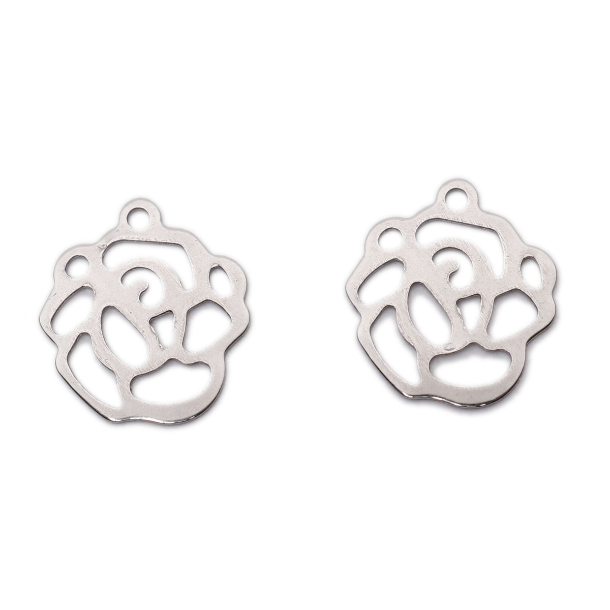 Picture of 304 Stainless Steel Chain Tail Extender Charms Irregular Silver Tone 14mm x 12mm, 10 PCs