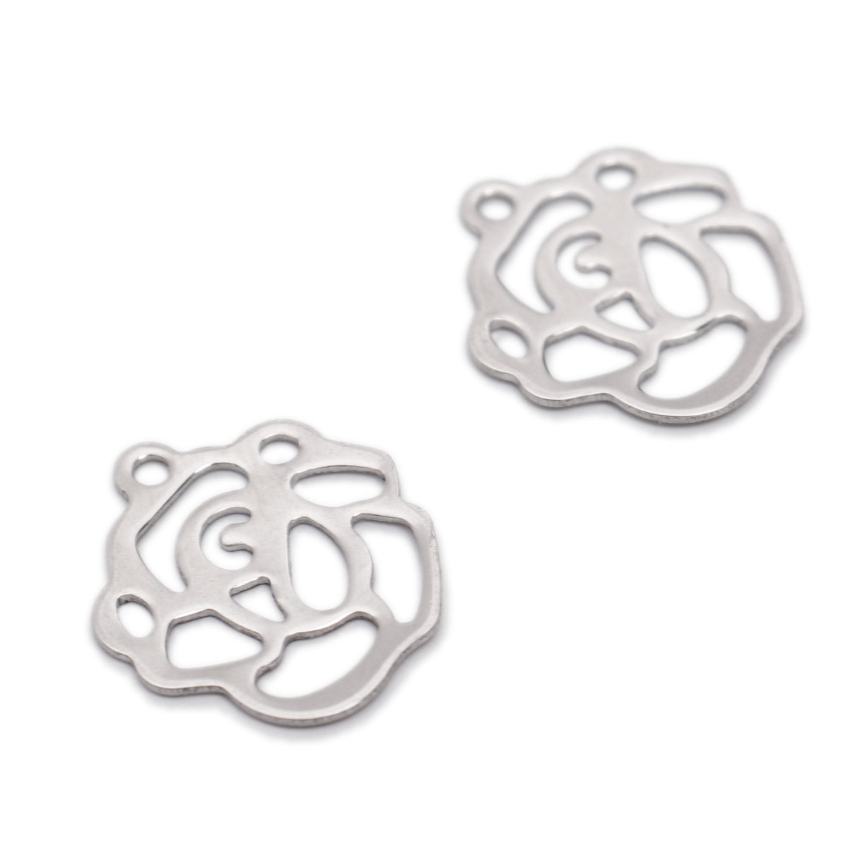 Picture of 304 Stainless Steel Chain Tail Extender Charms Irregular Silver Tone 14mm x 12mm, 10 PCs