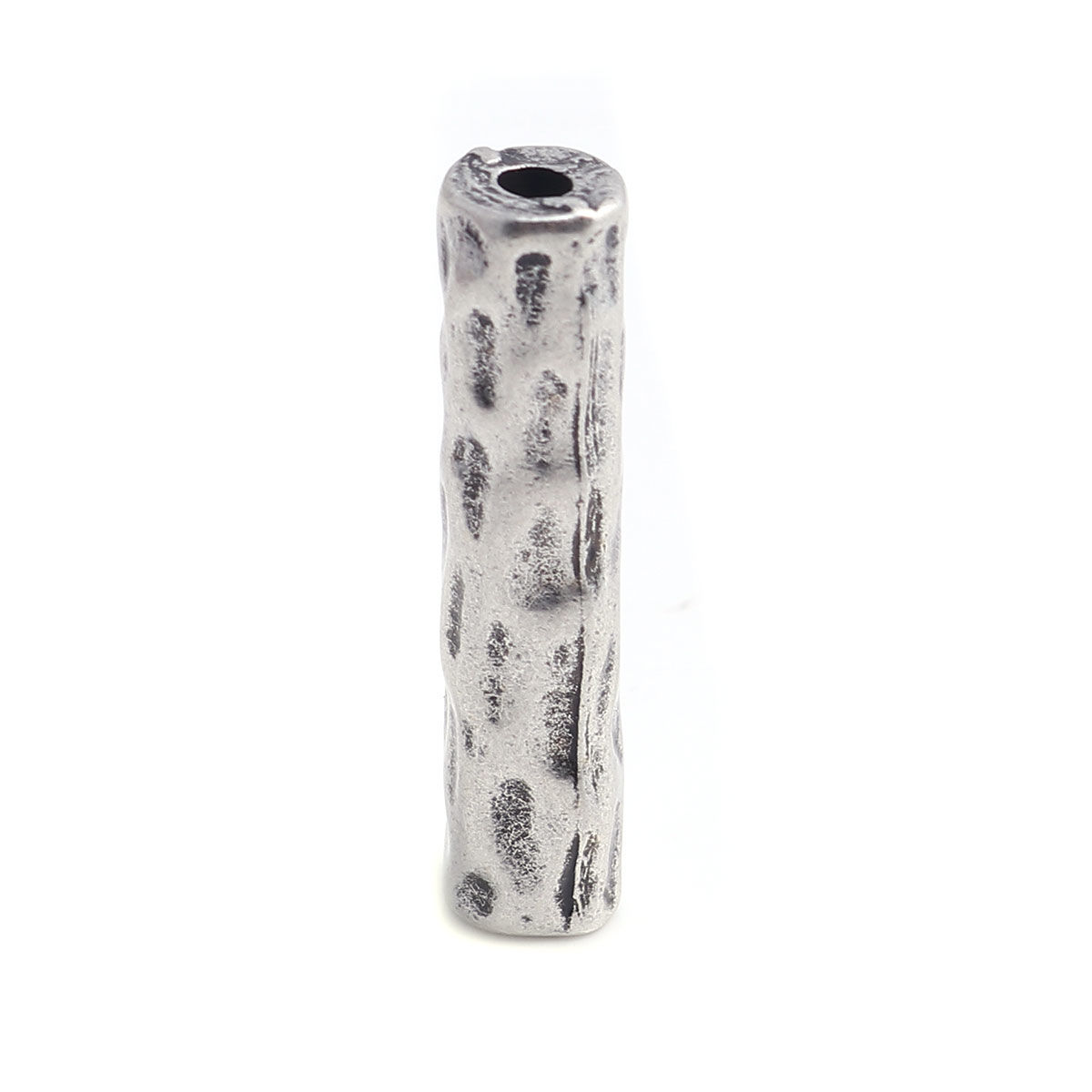 Imagen de Zamak Cuentas Cilíndrico Plata Antigua lleno 38mm x 8mm, Agujero: Aprox 3mm, 3 Unidades