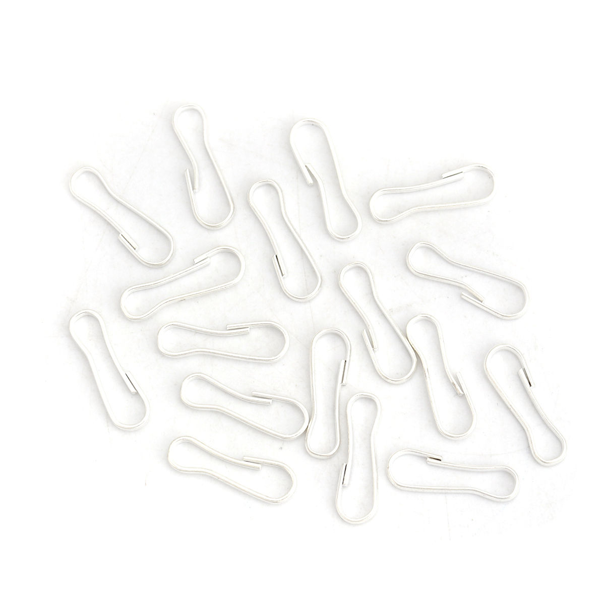 Изображение Железный Сплав(Без Кадмия) Держатели Клипы для ID Карты Посеребренный 13мм x 4мм 500 ШТ