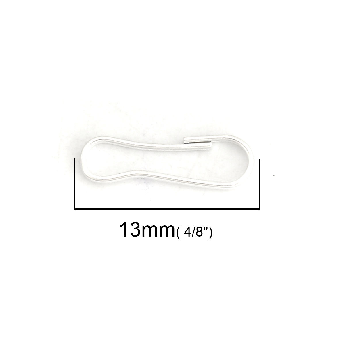 Изображение Железный Сплав(Без Кадмия) Держатели Клипы для ID Карты Посеребренный 13мм x 4мм 500 ШТ