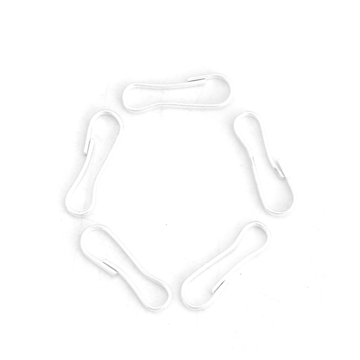 Изображение Железный Сплав(Без Кадмия) Держатели Клипы для ID Карты Посеребренный 13мм x 4мм 500 ШТ