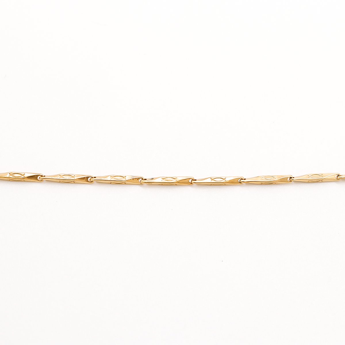 Imagen de 316 Acero Inoxidable Cadena de Bambú Collares Diamond Chapado en Oro 56cm longitud, 10 Unidades