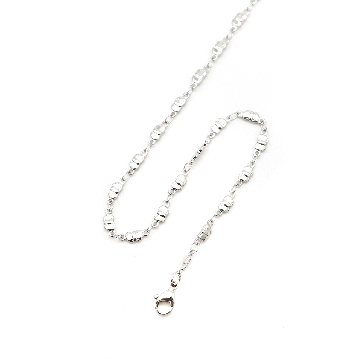 Picture of 316 Stainless Steel Link Chain Necklace Butterfly Animal Silver Tone 45cm(17 6/8") long, Chain Size: 9x3mm, 10 PCs