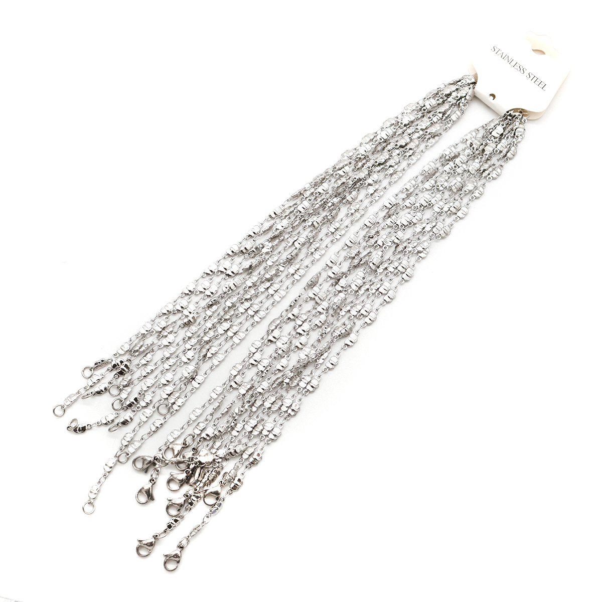 Picture of 316 Stainless Steel Link Chain Necklace Butterfly Animal Silver Tone 45cm(17 6/8") long, Chain Size: 9x3mm, 10 PCs