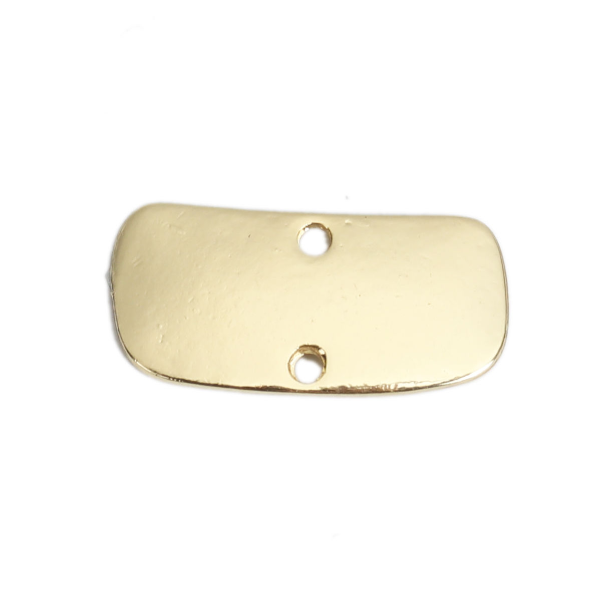 Bild von Zinklegierung Steckverbinder Charms Anhänger 18K Gold Rechteck 18mm x 9mm, 10 Stück