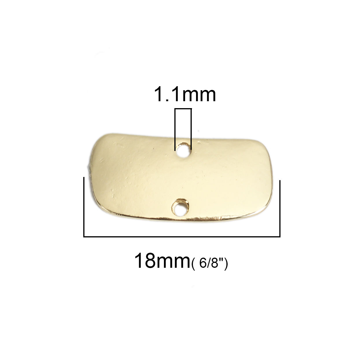 Bild von Zinklegierung Steckverbinder Charms Anhänger 18K Gold Rechteck 18mm x 9mm, 10 Stück
