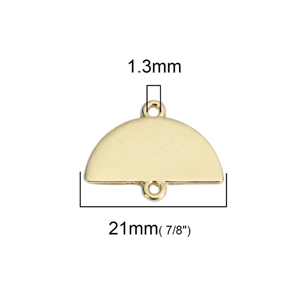 Bild von Zinklegierung Steckverbinder Charms Anhänger 18K Gold Rechteck 18mm x 9mm, 10 Stück