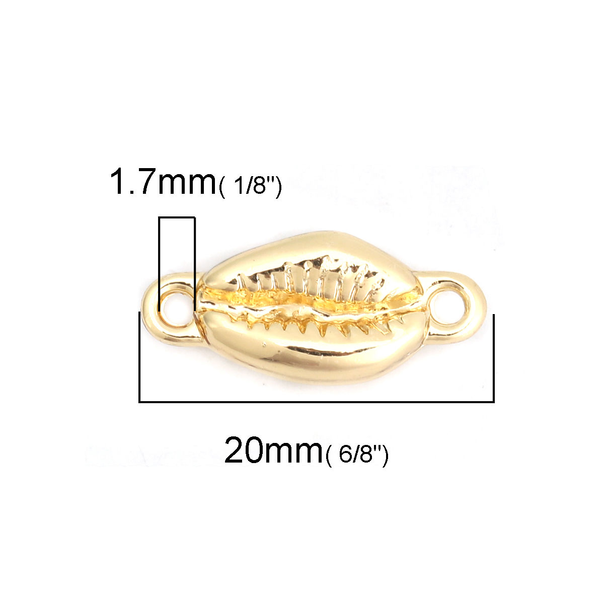 Picture of Zinc Based Alloy Ocean Jewelry Connectors Conch/ Sea Snail Gold Plated 20mm x 9mm, 10 PCs
