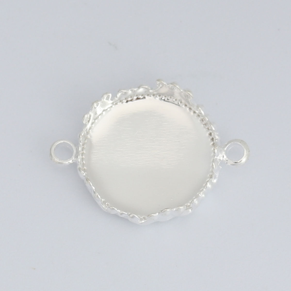 Изображение Латунь Соединители Подвески Подвески Круглые Настоящее платиновое покрытие (Подходит 14мм) 21мм x 15мм, 10 ШТ