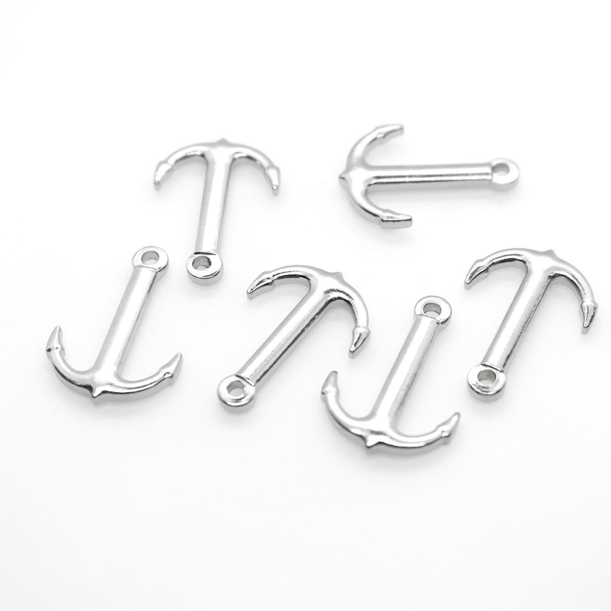 Picture of 304 Stainless Steel Charms Anchor Silver Tone 27mm x 19mm, 10 PCs